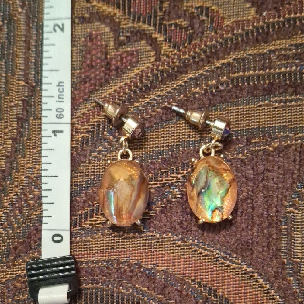 Elegant Gold and Brown Dangle Earrings